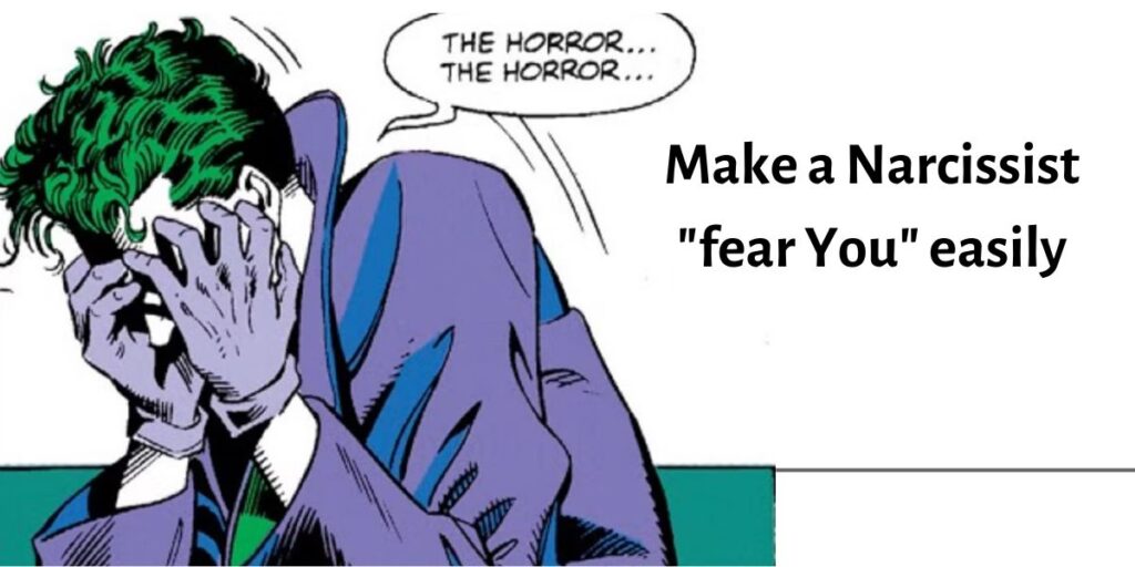 Banner displaying ways to make narcissist fear you
