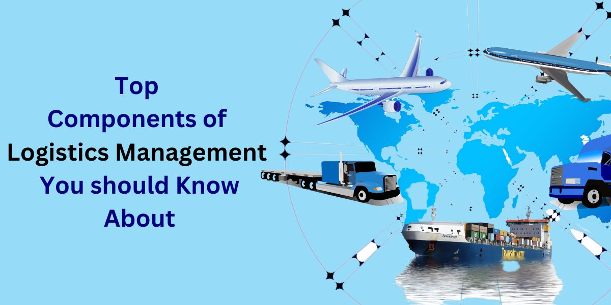 image with text "Top components of Logistics management"
