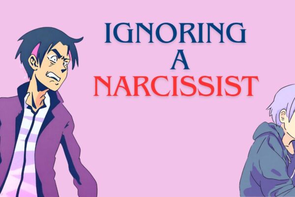 banner image with text ignoring a narcissist with images of two individuals
