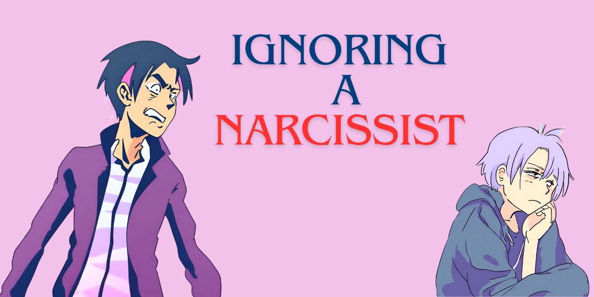 banner image with text ignoring a narcissist with images of two individuals